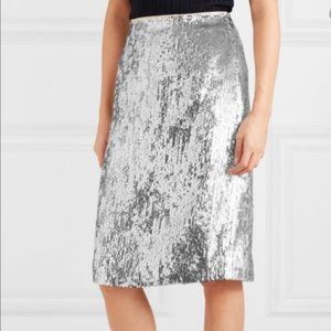 J. Crew Silver Sequin Midi Pencil Skirt 4